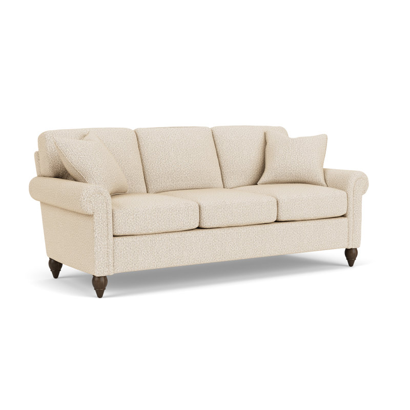Cornesia 86'' Sofa with Roll Arm, Moondust Polypropylene/Olefin