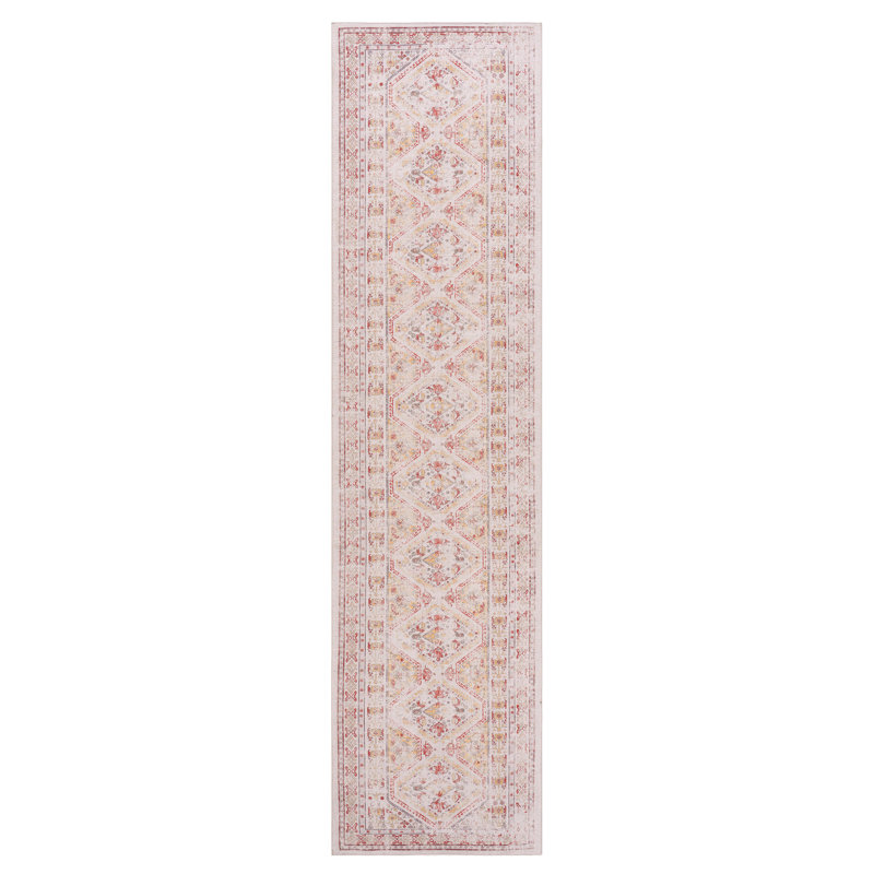 Washable Low-pile Beige 2'6''x10' Rug For Bedroom, Living Room, Kitchen, Bedroom Area Rug, Non-shedding Kitchen