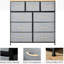 9 coffres de rangement. Organisez votre maison. Pliable pour économiser de l'espace. Fabrication sécuritaire. Fabrication de qualité. Commode de 12,08 po de largeur avec rangement en chêne et gris. Spacieux, pliable, avec dossier basculant