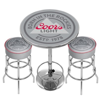 Coors Light Game Room Combo 3 Piece Pub Table Set -  Trademark Global, CL9800-RL