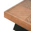 Table basse carrée pour salon 31,5 po, plateau en grain de bois brun et base noire