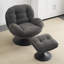 Bonhomme Upholstered Swivel Lounge Chair With Footstool