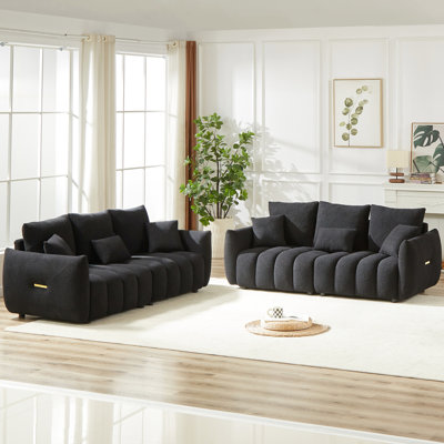 Soft 6 - Siège avec coussins, structure en eucalyptus, pour une lecture silencieuse à 3 places + détente à la maison