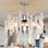 Ventilateur de plafond lustre en cristal 19 pales de 19,69 po avec trousse d'éclairage et télécommande