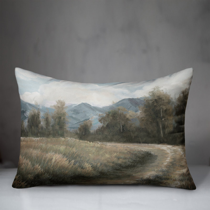 Coussin intérieur / extérieur Treeline Mountains Country Road