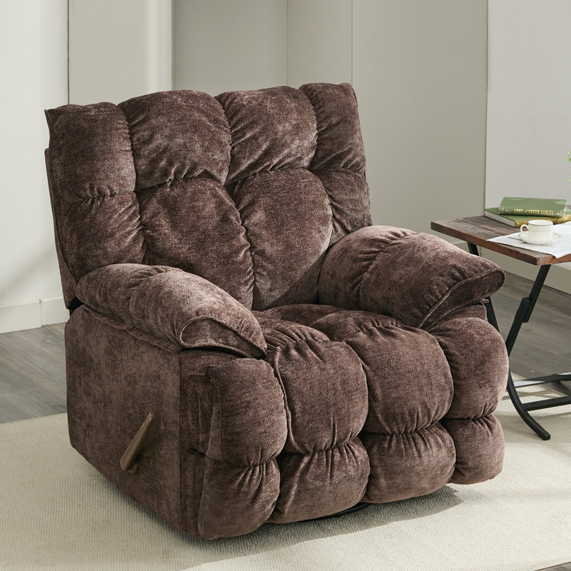 42" Oversized Rocker Recliner Chair, Swivel Rocker Recliner For Living Room, overstuffed Extra Wide Rocking Recliners Soft With Breathable Soft Fabric, up To 350lbs