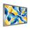 Bleu, jaune, numérique, feuilles, feuilles I - feuilles, art mural