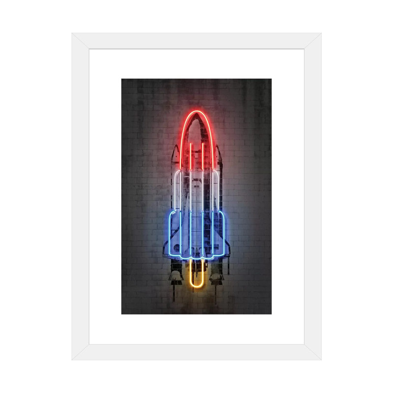 «Rocket» - Imprimé, H 32 po x l 24 po x P 1 po, Papier beaux-arts encadré blanc