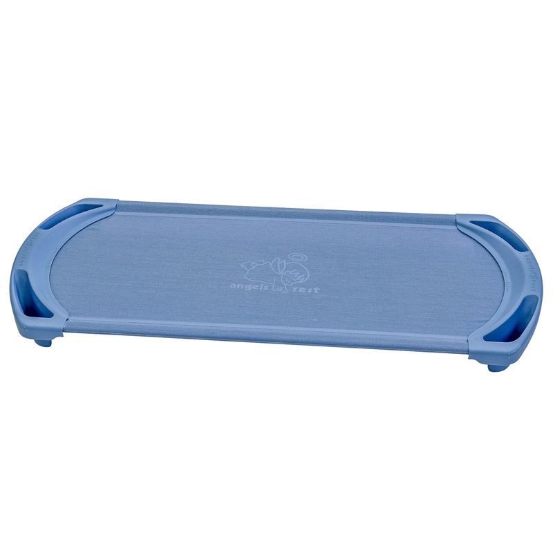 Lit de bébé de garderie Angeles SpaceLine pour enfants, lit de bébé empilable pour enfants d'âge préscolaire et de classe, taille standard, ensemble de 4, Wedgewood