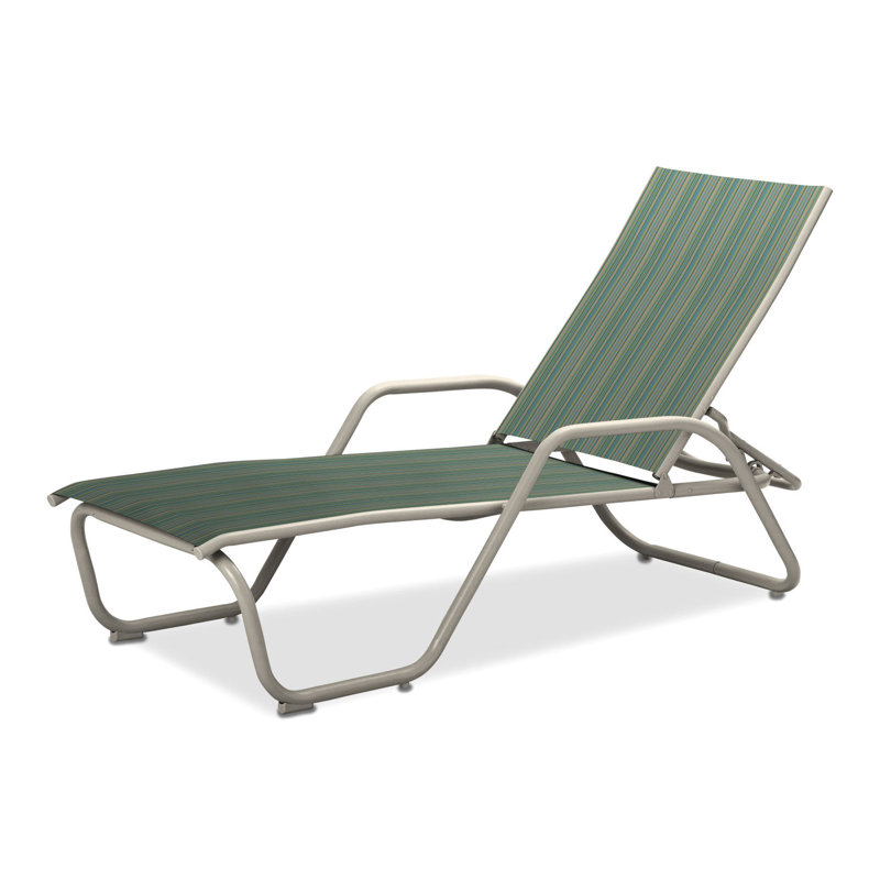 Outdoor Rust-Resistant Metal Chaise Lounge, Textured Warm Gray, Cali