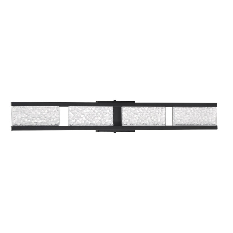 Éclairage pour salle de bain 4 lumières à intensité variable Gallaudet, Noir, Verre n ° 2