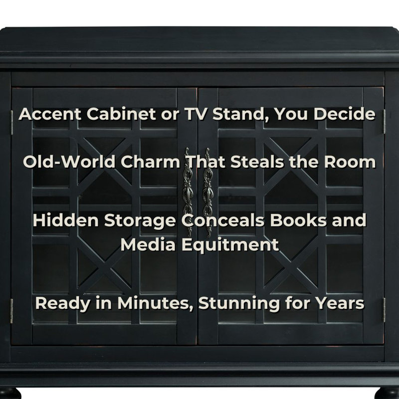 Ahmara 2 - Door Accent Cabinet, Antique Black