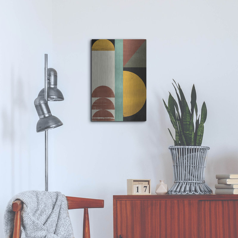 Art mural en métal George Abstract «Abstract Geometric 4» par Gary Williams, H 24 po x l 16 po