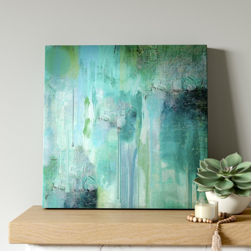 « aqua circonstance ii », reproduction d’art sur toile tendue, H 24 po x l 24 po x P 2 po