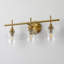 3-Light Bathroom Vanity Light, Modern Gold Wall Sconce with Clear Glass Shades