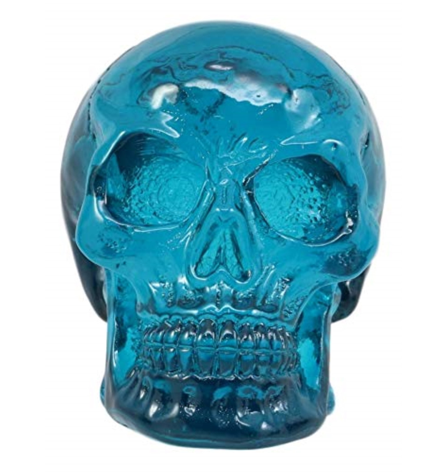 Brose Translucent Skull Miniature Figurine, Blue