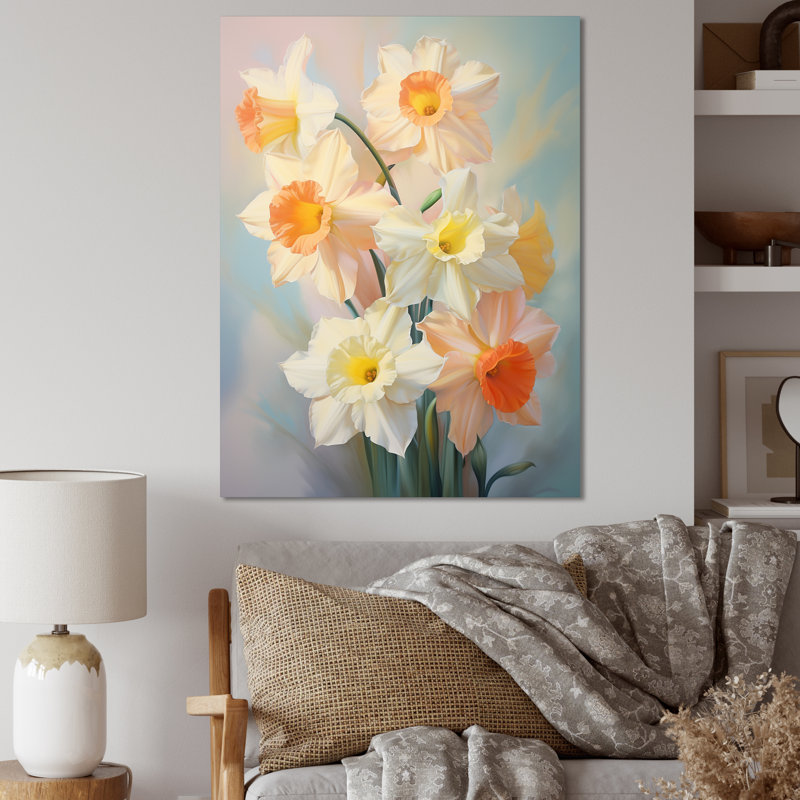 «Wasilij White Affodils», impression romantique sur toile, H 20 po x l 12 po x P 1 po, Toile tendue