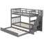 Lit superposé avec lit gigogne et escalier pour chambre à coucher, dortoir, adultes-608469918