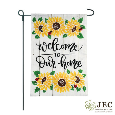 Drapeau de jardin Sunflower Sweet Home 2 côtés 1 pi 6 po x 1 pi