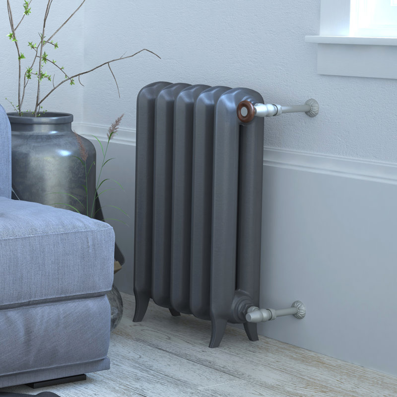 Plain 2 Column Cast Iron Radiator, 620mm H x 606mm W x 180mm D