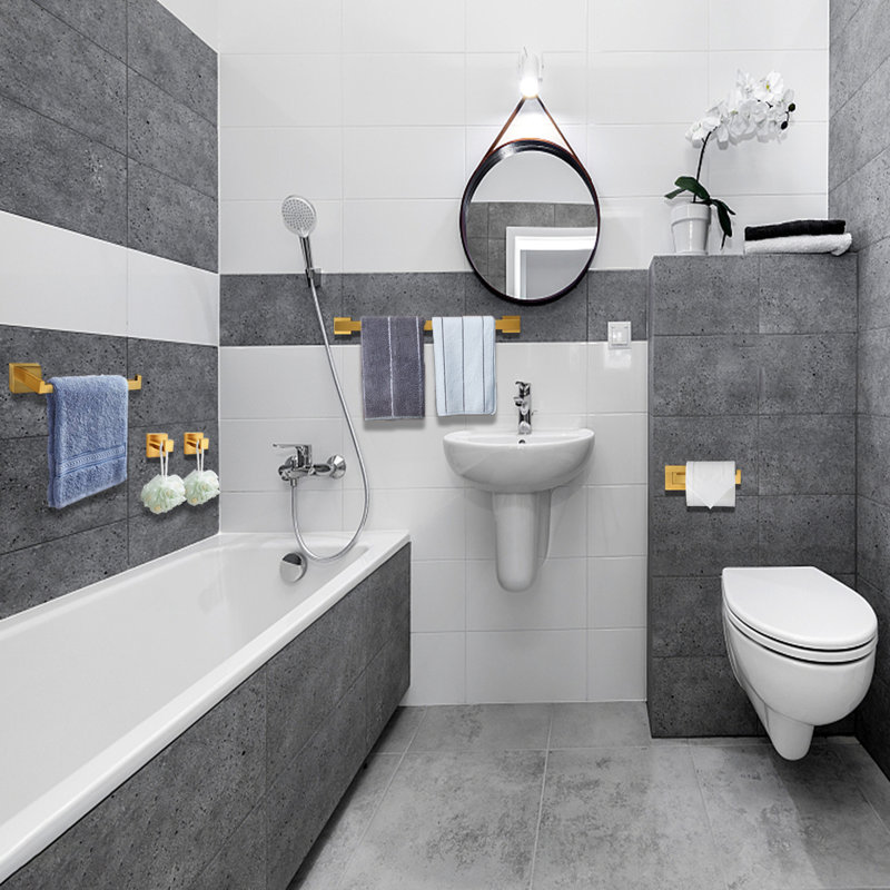 5 - Piece Bathroom Hardware Set, Gold