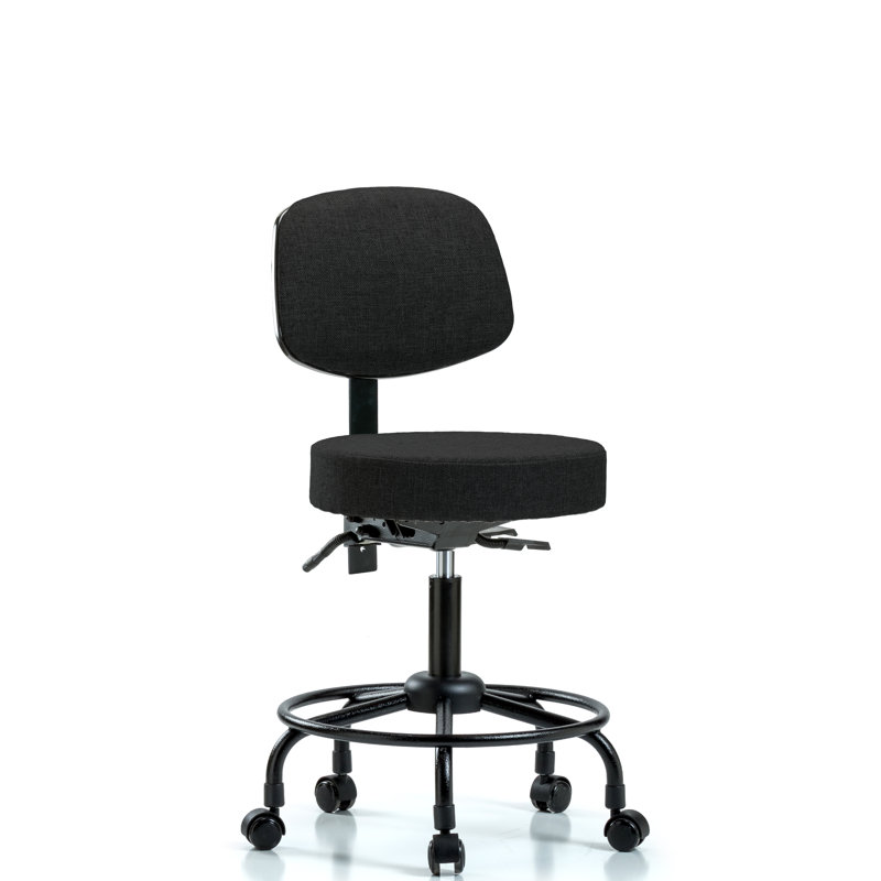 Tabouret de laboratoire Amelia, 40,25 po, Noir, Roulettes