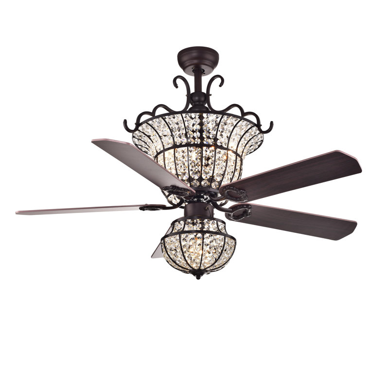 Drumcullen 52'' Ceiling Fan with Light Kit, Remotes, Antique Bronze