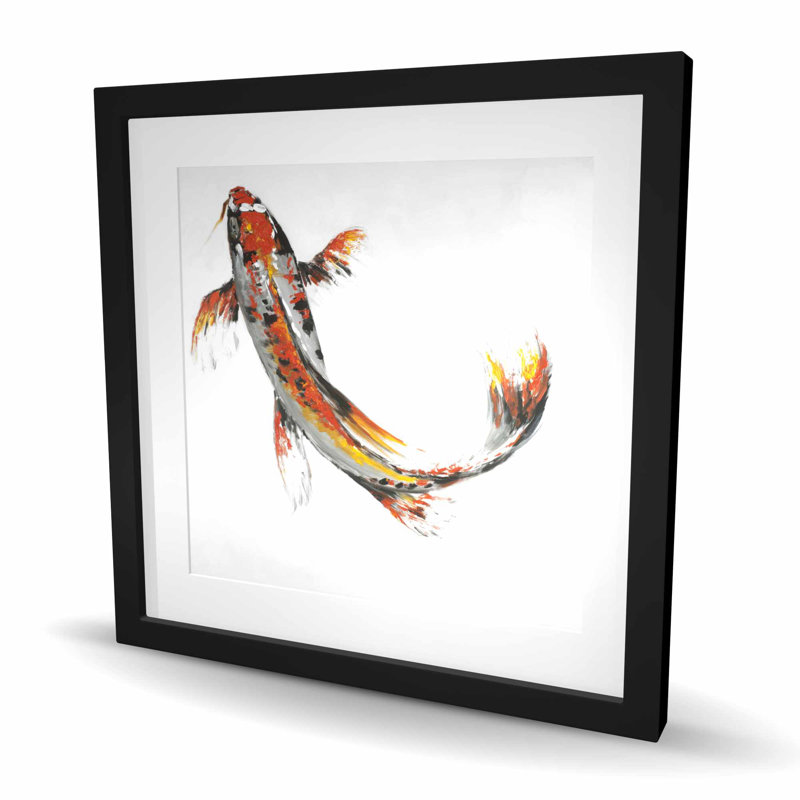 «Butterfly Koi», reproduction d'art encadrée