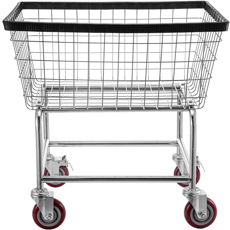 Galvanized Steel Laundry Cart with Wheels