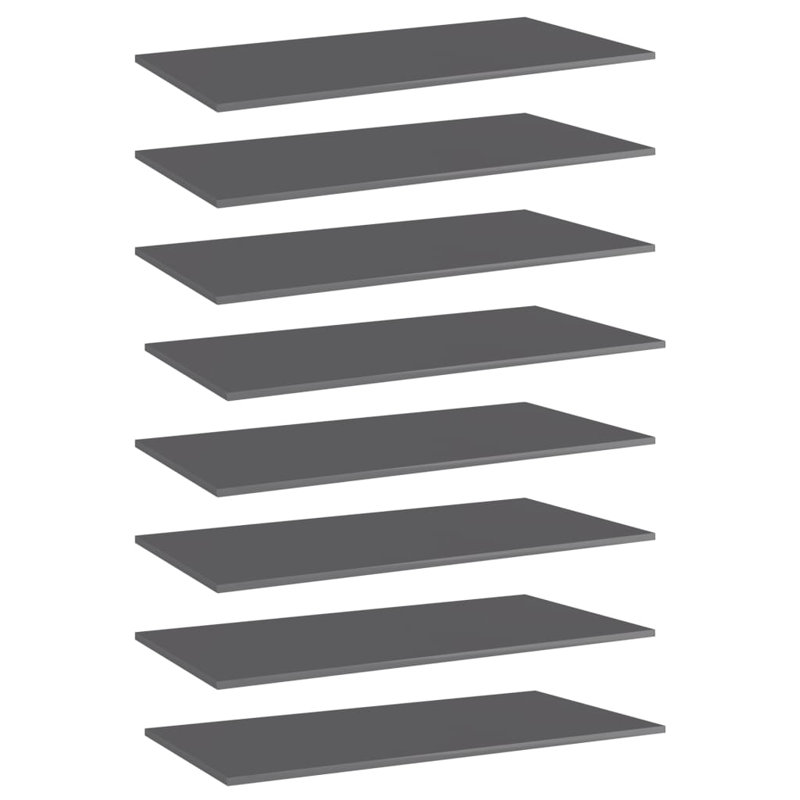 Bookshelf Boards 8 pcs Engineered Wood, (8 Shelves) 0.6" H x 31.5" W x 15.7" D, Oak