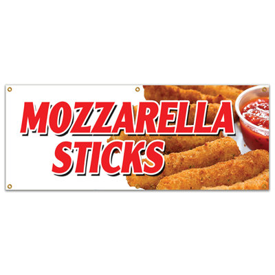 Heavy Duty Vinyl Mozzarella Sticks Banner