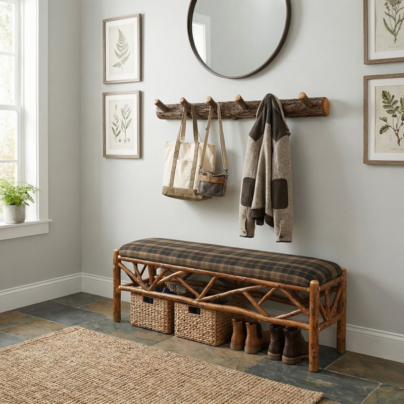 Portemanteaux mural Fireside Lodge Hickory, 48 po avec 8 chevilles