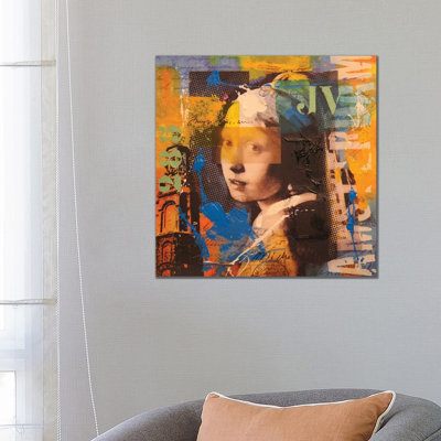 Girl 1 Piece Wrapped Canvas Painting