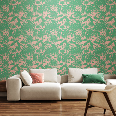Summer Silhouette Coral Twist Smooth Matt Wallpaper