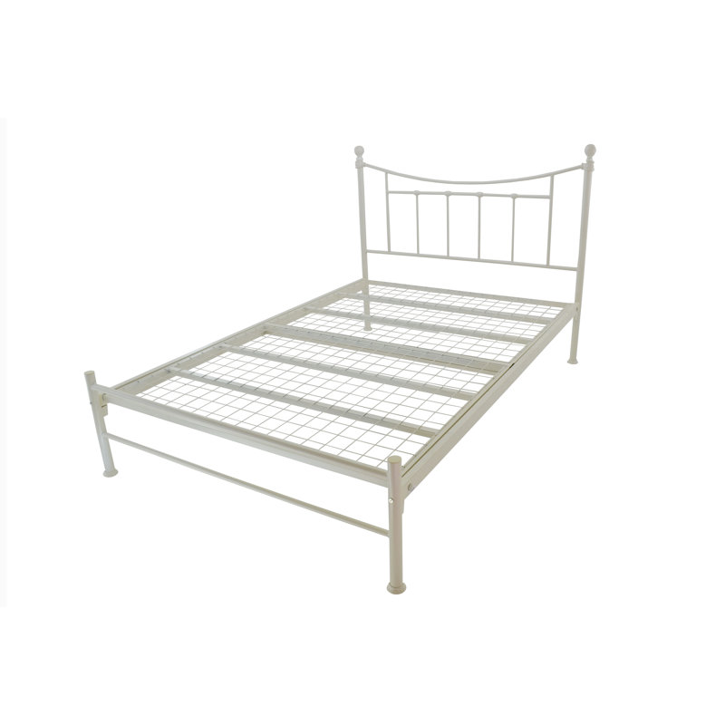 Brockington Metal Bed, Ivory, Small Double (4')