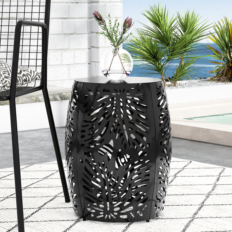 Metal Accent Table With Modern Structure - Black, 16.95"W X 16.95"D 20.58"H, No Assembly Needed Side In Elegant Style 16.95"X16.95"X20.58", Ready To Use,