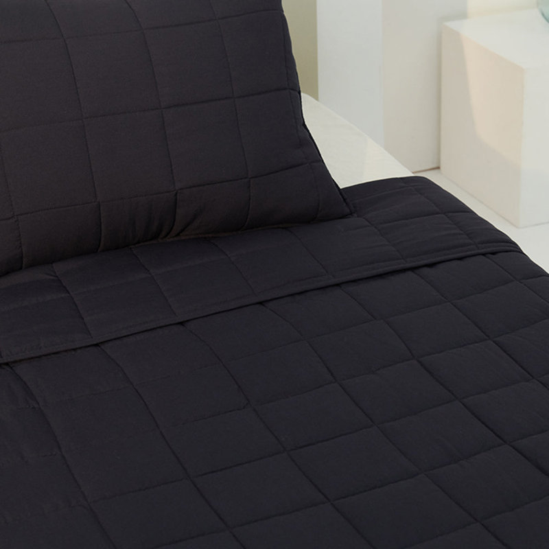 Ensemble de courtepointe en microfibre 3 pièces Mcmakin, Très grand, Gris ardoise