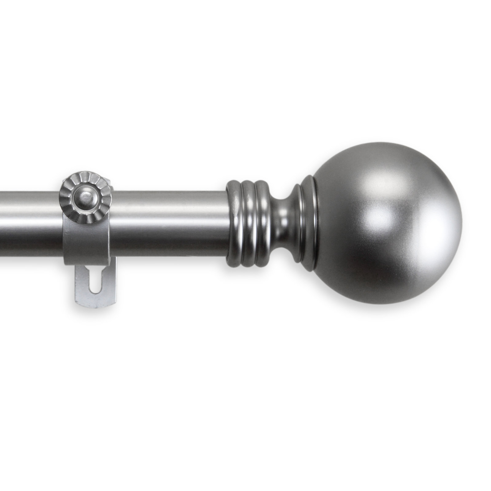 Orpha Single Curtain Rod, 48" - 84", Satin Nickel