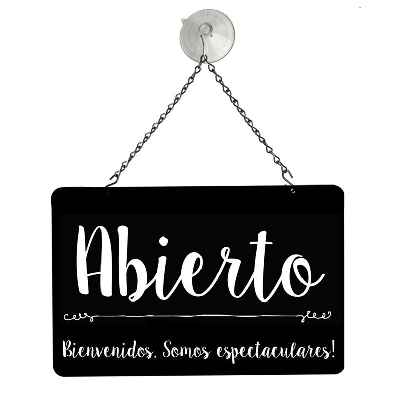 Spanish Print Open/Closed Metal Sign Kit