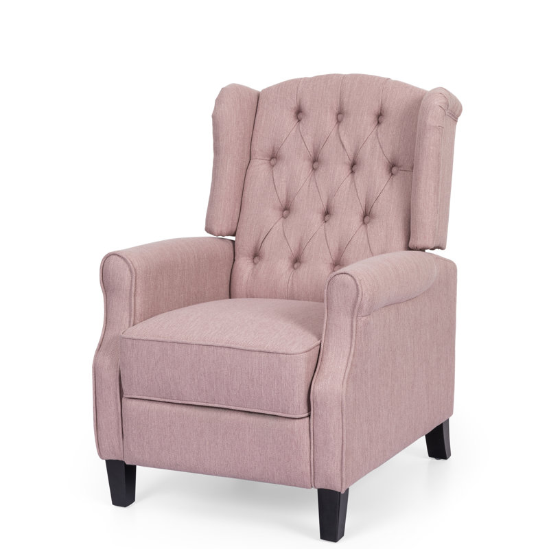 Fauteuil inclinable manuel, Polyester rose clair