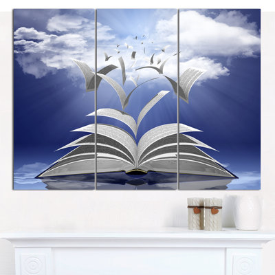 Book Pages Skyward Graphic Art Print MultiPiece Image on Canvas