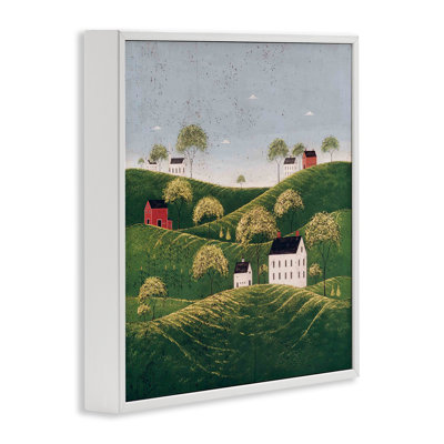 Rolling Hills in Countryside Village Framed Giclee, design by Warren Kimble