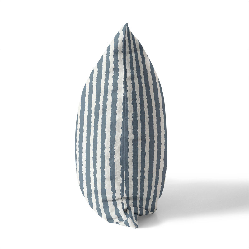 Coussin Long Gen, Rayures bleues, H 20 po x l 20 po