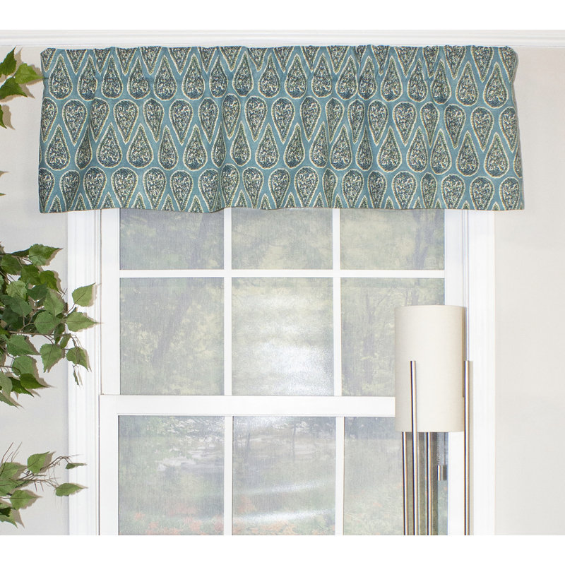 Cantonnière sur mesure en mélange de coton 50 po Furst, Turquoise azur