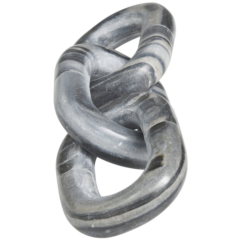 Sculpture en marbre faite à la main à 3 maillons, gris