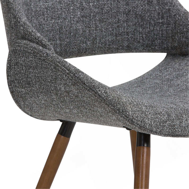 Bentwood Dining Chair in Grey Woven Fabric