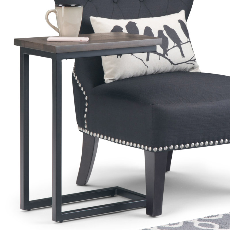 Table d'appoint Moreland, Noyer brun, Noir, H 24 po x l 18 po x P 10,2 po