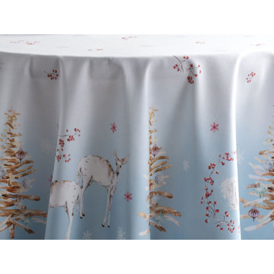 100% Cotton Round Christmas Tablecloth