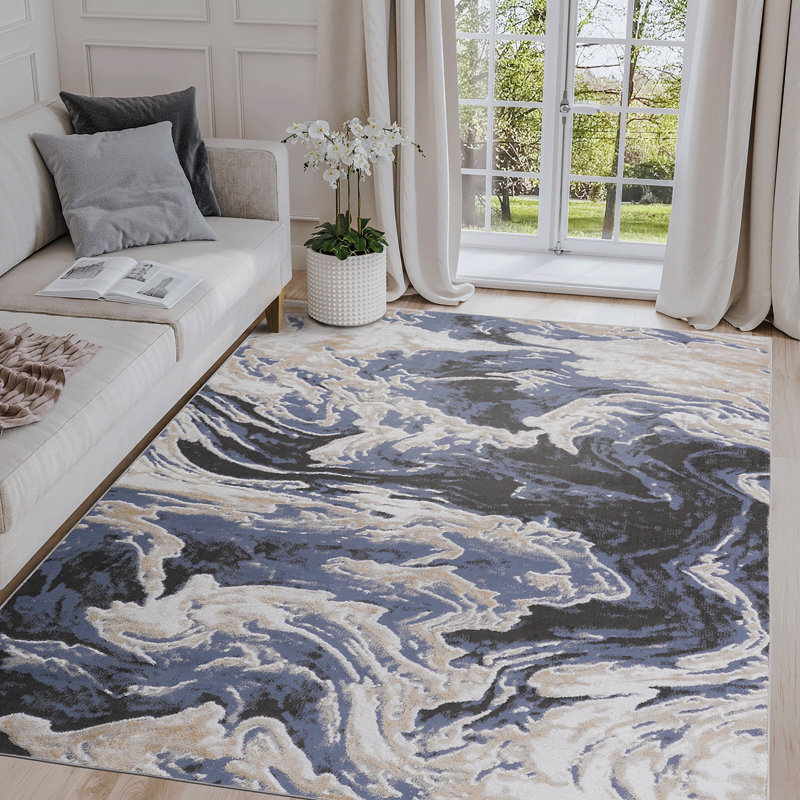 Abstract Non-Shedding Living Room Bedroom Dining Home Office Stylish And Stain Resistant Area Rug, Rectangle 5'3" x 7'6"