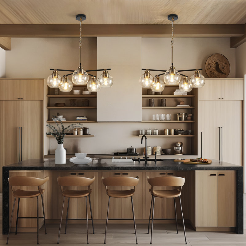 5-Light Dimmable Modern Shaded Chandelier